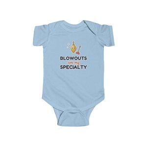 Blowouts Are My Specialty Baby Bodysuit, Funny Newborn Onesie, Cute Plumber Humor Gift for Baby Shower image 3