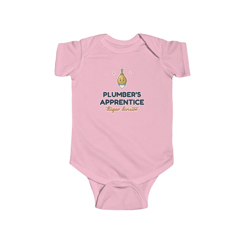 Plumber's Apprentice Baby Bodysuit, Diaper Division, Funny Newborn Onesie, Cute Plumber Gift image 5