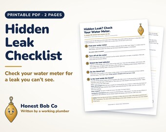 Hidden Water Leak Checklist Printable, How to Read Your Water Meter, Leak Detection Guide, High Water Bill Check, Homeowner PDF