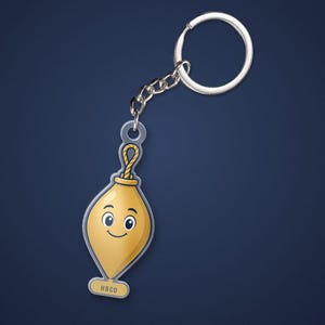 Plumb Bob Keychain, Cute Gold Plumb Bob Shaped Acrylic Keychain, Funny Plumber Gift, Tool Bag Charm, Honest Bob image 3