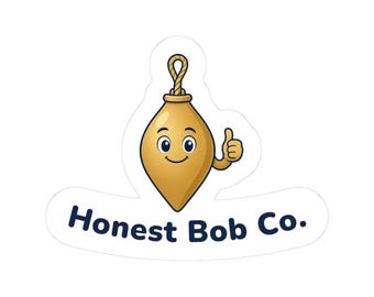 Plumb Bob Sticker, Honest Bob Co Mascot, Funny Plumber Sticker, Toolbox Sticker, Laptop Decal, Tradesman Gift, Plumber Stocking Stuffer