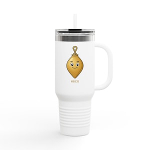 Plumb Bob 40oz Tumbler with Handle and Straw, Cute Gold Plumb Bob Gift for Her, Plumber Wife Mom Gift, Honest Bob Co image 1