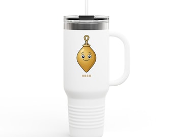 Plumb Bob 40oz Tumbler with Handle and Straw, Cute Gold Plumb Bob Gift for Her, Plumber Wife Mom Gift, Honest Bob Co