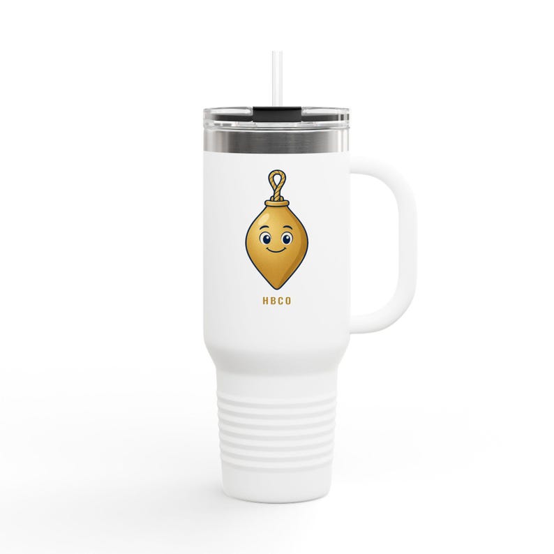 Plumb Bob 40oz Tumbler with Handle and Straw, Cute Gold Plumb Bob Gift for Her, Plumber Wife Mom Gift, Honest Bob Co image 1