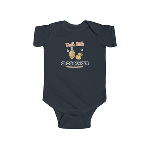 Dad's Little Clog Maker Baby Bodysuit, Funny Newborn Onesie, Cute Plumber Humor Gift for Dad image 4