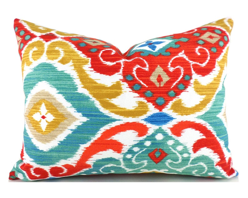 Outdoor Pillow Covers Decorative Home Decor Red Turquoise Etsy