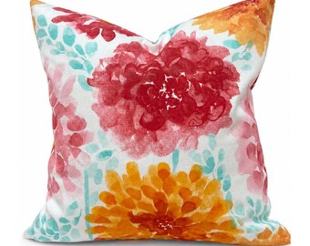 Outdoor Cover with Zippers, Easy to Use & Washable, Pink, Orange and Blue Gardenia Bloom
