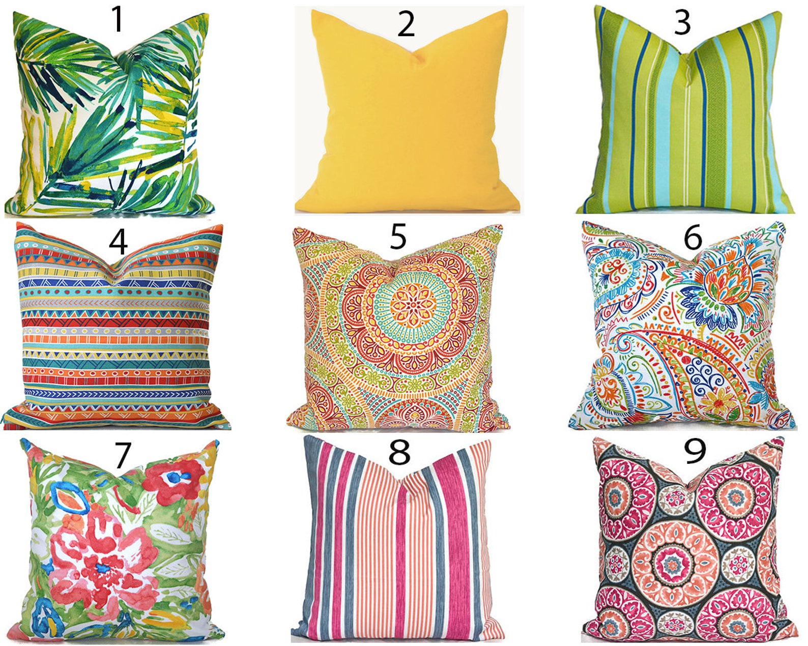 Outdoor Pillow Covers Decorative Home Decor Pink and Green Etsy