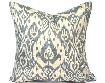 Outdoor Pillow Cover with Zippers, Easy to Use & Washable, Grey Ashmore Pebbles