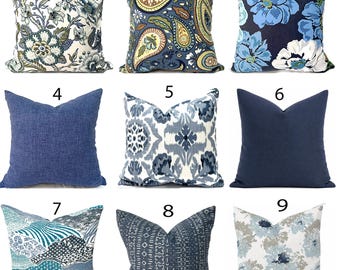 Indoor Pillow Cover with Zippers, Easy to Use & Washable, Pick Your Favorite Shades of Blue