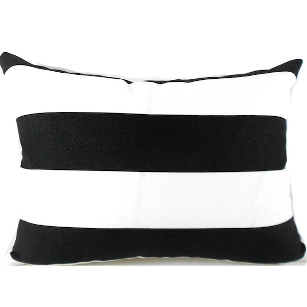 Black and White Lumbar Pillow Etsy