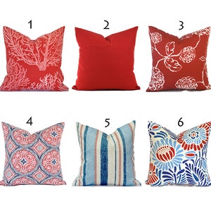 Outdoor Pillow Covers with Zippers, Easy-Use, Affordable Style, Swift Delivery!  Red White and Blue You Choose