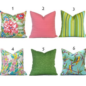 Decorative Outdoor Pillow Covers with Zippers, Budget-Friendly and Quick Delivery, Pink and Green You Choose