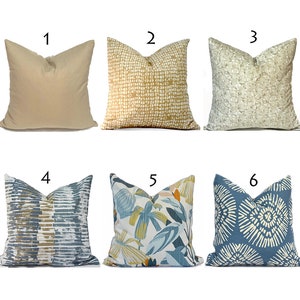 Designer Indoor Pillow Covers with Zippers, Easy On and Off, Machine Washable, Quick Delivery, Shades of Blue, You Choose