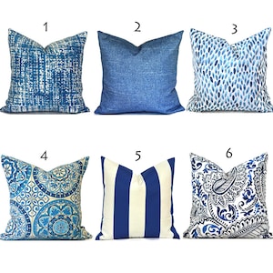 Decorative Outdoor Pillow Covers with Zippers, Budget-Friendly and Quick Delivery, Blue You Choose