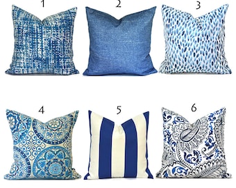 Decorative Outdoor Pillow Covers with Zippers, Budget-Friendly and Quick Delivery, Blue You Choose