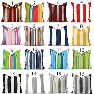 Outdoor Pillow Cover with Zippers, Easy to Use & Washable, Pick Your Favorite Stripes