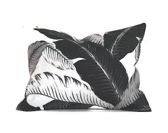 CLEARANCE 16"x12" Outdoor Lumbar Pillow Cover Decorative Swaying Palms Onyx