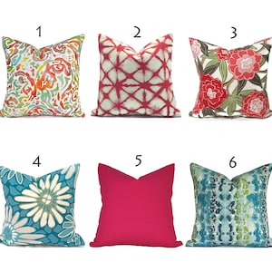 Indoor Pillow Covers Decorative Home Decor Pink, Green and Turquoise Designer Throw Pillows You Choose
