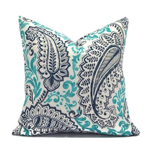 Decorative Outdoor Pillow Cover with Zippers, Easy to Use & Washable, Pick Your Sizes, Shannon Ocean