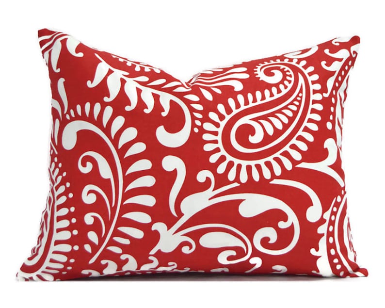 CLEARANCE 16x12 Lumbar Christmas Pillow Cover Decorative Pillows Red Pillow Premier Prints Nyle Timberwolf