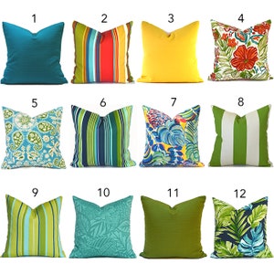 Outdoor Pillow Covers with Zippers, Easy-Use, Affordable Style, Swift Delivery Green You Choose image 1