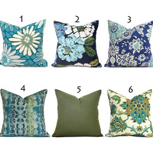 Blue Zippered Indoor Pillow Covers, Washable, Fast Shipping You Choose