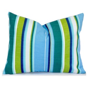 CLEARANCE 16&quot;x12&quot; Outdoor Lumbar Pillow Cover Decorative Blue Covert Capri