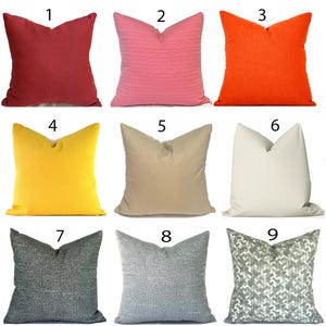 Outdoor Pillow Cover with Zippers, Easy to Use & Washable, Solid Reds, Oranges, Greys, Pick Your Favorite