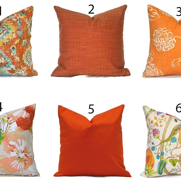 Orange Throw Pillow Etsy