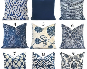 Indoor Pillow Covers Decorative Home Decor Navy Blue Designer You Choose