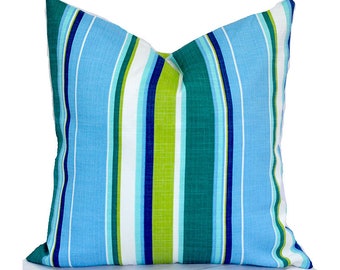 Outdoor Pillow Covers Decorative Blue Green Home Decor Designer Throw Covert Capri