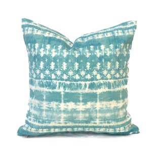 Outdoor Pillow Covers with Zippers, Easy to Use, Affordable Style, Swift Delivery!  Blue Shibori Landscape Spa