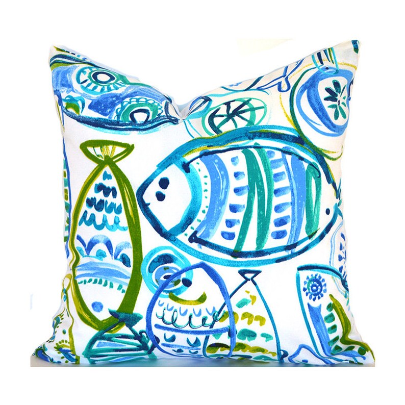 Outdoor Pillow Covers Decorative Home Decor Turquoise Blue Etsy