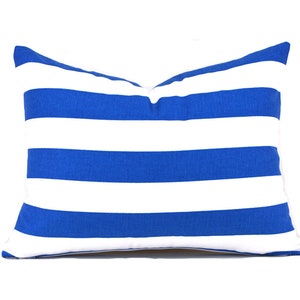 Sale 16"x12" Indoor Pillow Cover Decorative Stripe Canopy Cobalt Blue
