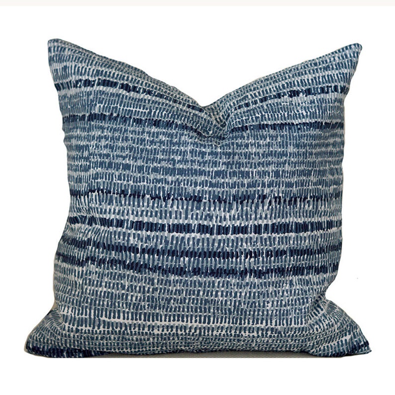 Outdoor Pillow Covers with Zippers, Affordable Home Decor, Easy to Use, Quick Delivery, Blue Caine Navy image 1