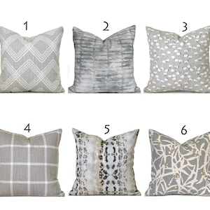 Indoor Pillow Cover with Zippers, Easy to Use & Washable, Pick Your Favorite Shades of Gray