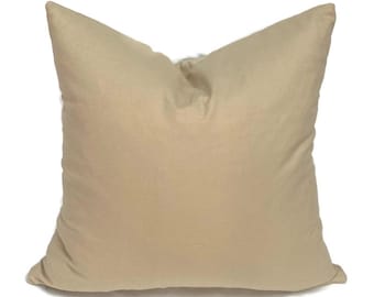 Outdoor Pillow Covers with Zipper, Washable, Quick Shipping, Sundeck Solid Tan