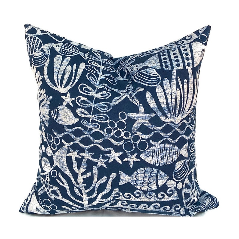 Decorative Outdoor Pillow Covers with Zippers, Budget-Friendly and Quick Delivery, Navy Blue You Choose image 2