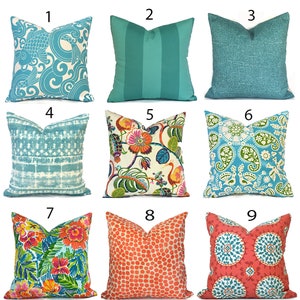 Outdoor Pillow Covers with Zippers, Easy-Use, Affordable Style, Swift Delivery! Turquoise and Orange You Choose