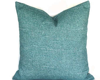 Outdoor Pillow Covers with Zippers, Affordable Home Decor, Easy-to-Use, Quick Delivery, Solid Turquoise Tory Caribe