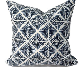 Indoor Pillow Cover with Zippers, Navy Blue Gem Fields