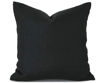Indoor Pillow Covers Decorative Home Decor Solid Black Canvas Designer Throw Pillow Covers Cotton Black