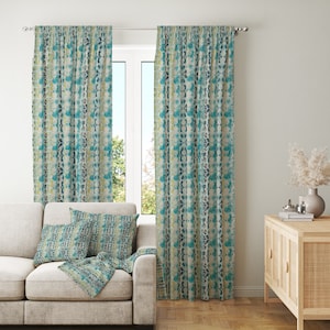 Curtains 2 Panels Each 50&quot; wide / Any Length / Custom Made Rod Pocket Window Treatments / Mali Frost
