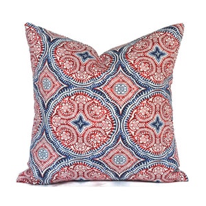 Zippered Outdoor Pillow Covers Quickly Delivered, Budget-Friendly, Blue and Red Besetta Nautical