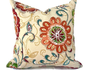 Outdoor Patio Pillow Covers with Zippers, Easy to Change, Affordable Style, Quick Shipping, Floral Fanfair Sonoma