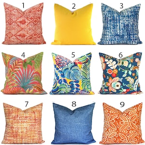 Outdoor Pillow Covers with Zippers, Easy-Use, Affordable Style, Swift Delivery!  Orange and Navy You Choose