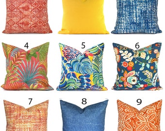 Outdoor Pillow Covers with Zippers, Easy-Use, Affordable Style, Swift Delivery!  Orange and Navy You Choose