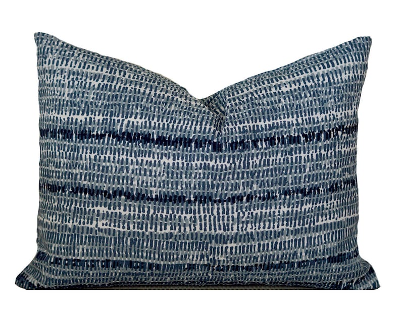 Outdoor Pillow Covers with Zippers, Affordable Home Decor, Easy to Use, Quick Delivery, Blue Caine Navy image 2