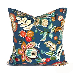 Outdoor Pillow Covers with Zippers, Affordable Home Decor, Easy to Use, Quick Delivery, Teal Floral Telfair Peacock